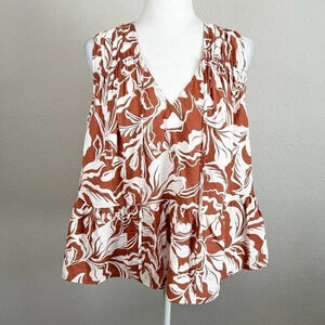 A New Day Tie Neck Sleeveless Floral Print Top,